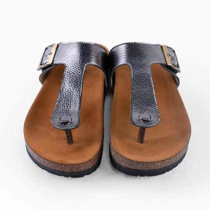 Shimmer Glide Sandals - Gray