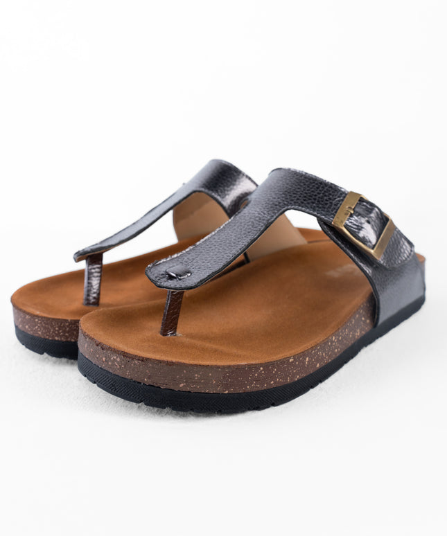 Shimmer Glide Sandals - Gray