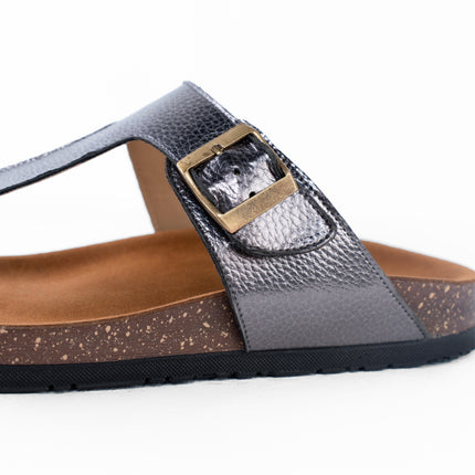 Shimmer Glide Sandals - Gray