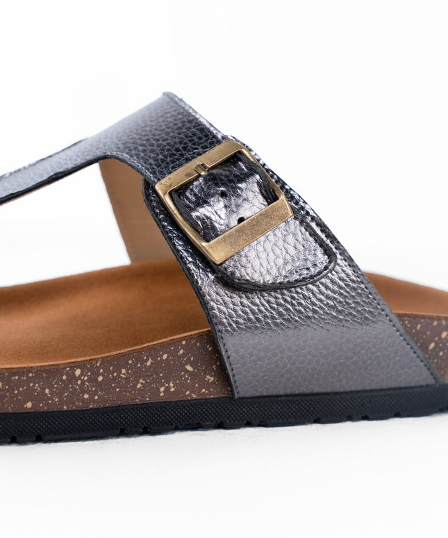 Shimmer Glide Sandals - Gray