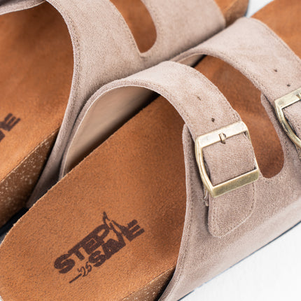 Double Buckle Platform Sandals - Coffe