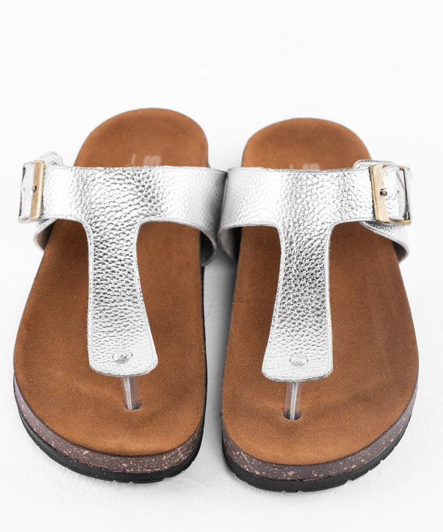 Shimmer Glide Sandals - Silver