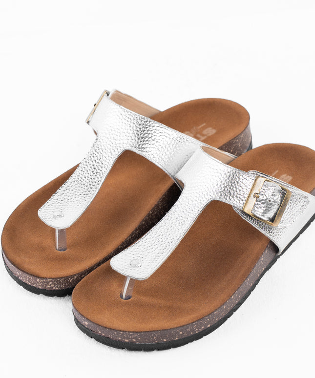 Shimmer Glide Sandals - Silver