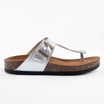 Shimmer Glide Sandals - Silver