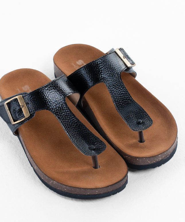 Shimmer Glide Sandals - Black