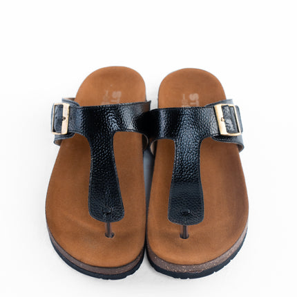 Shimmer Glide Sandals - Black