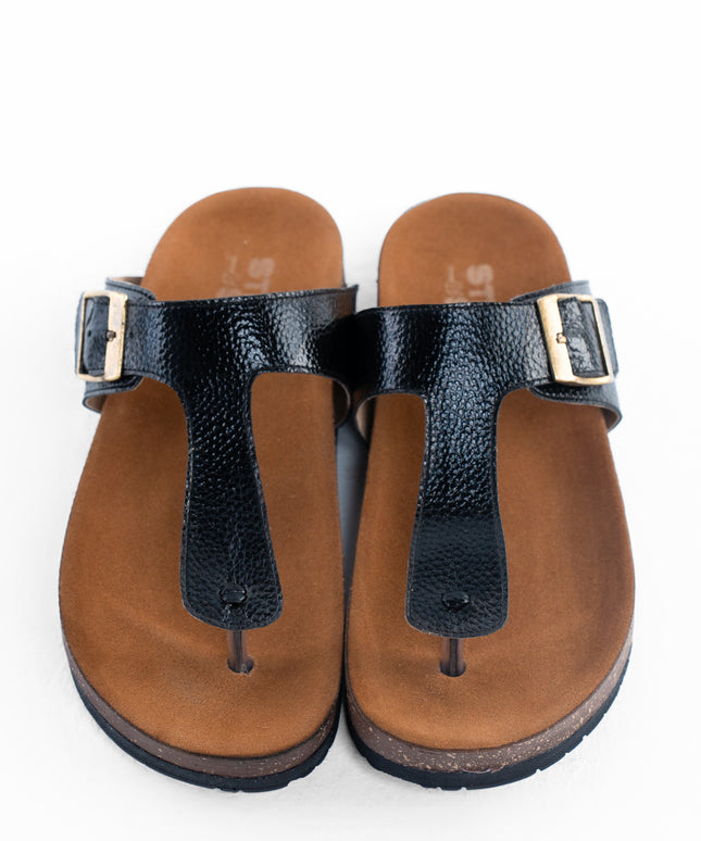 Shimmer Glide Sandals - Black