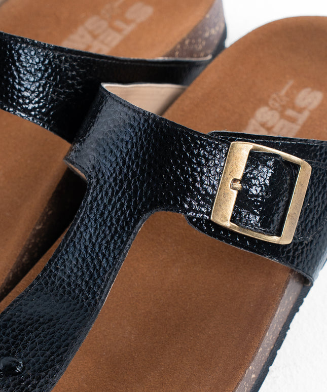 Shimmer Glide Sandals - Black