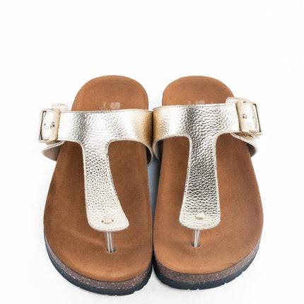 Shimmer Glide Sandals - Gold