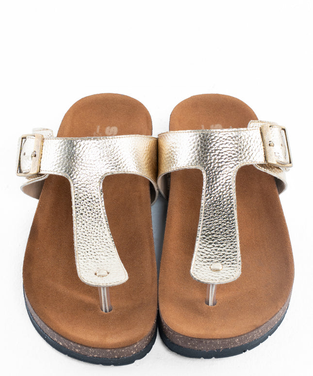 Shimmer Glide Sandals - Gold