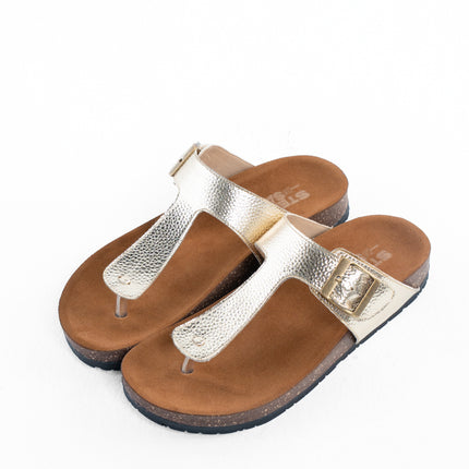 Shimmer Glide Sandals - Gold
