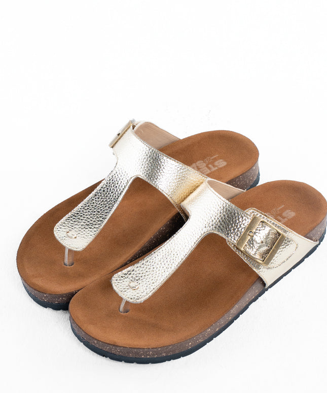 Shimmer Glide Sandals - Gold