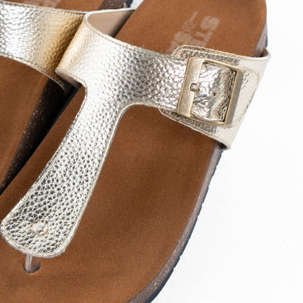Shimmer Glide Sandals - Gold