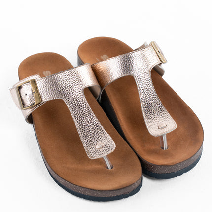 Shimmer Glide Sandals - Bronze