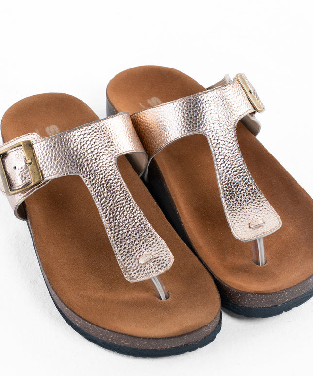 Shimmer Glide Sandals - Bronze