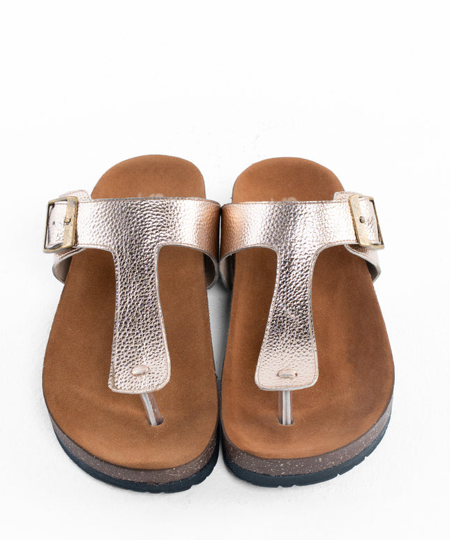 Shimmer Glide Sandals - Bronze