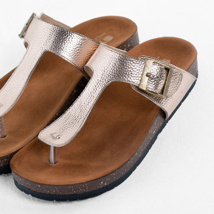 Shimmer Glide Sandals - Bronze
