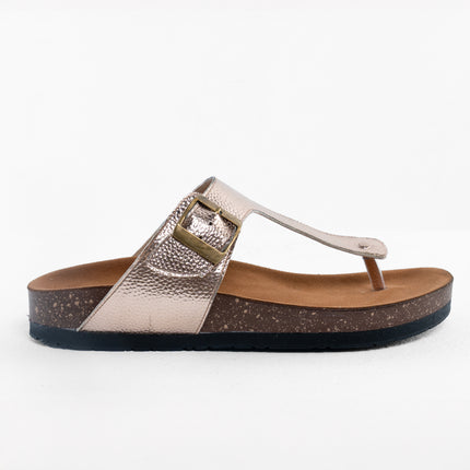 Shimmer Glide Sandals - Bronze