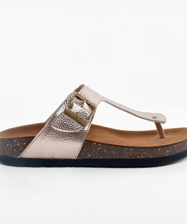 Shimmer Glide Sandals - Bronze