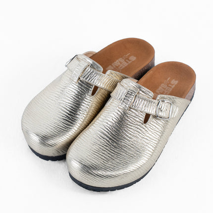 Metallic Platform Clogs - Gold