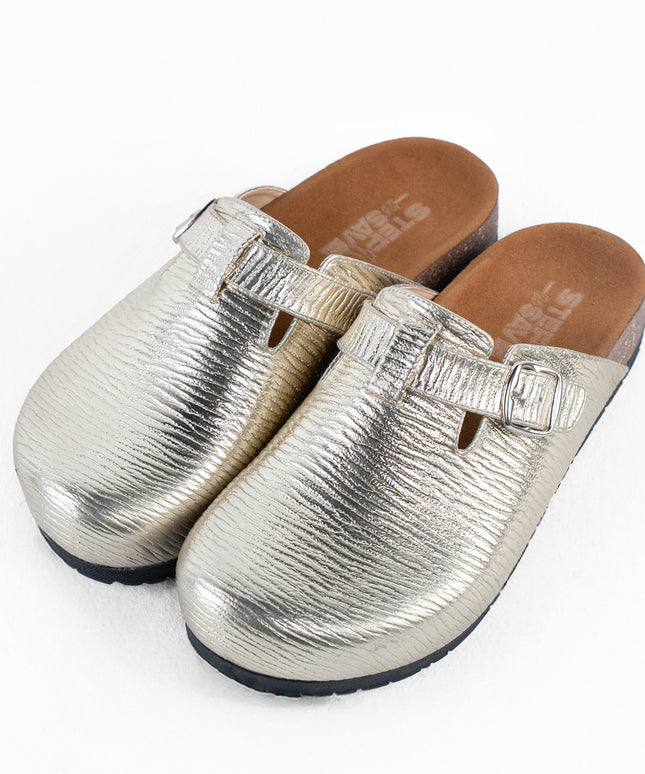 Metallic Platform Clogs - Gold
