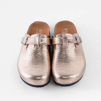 Metallic Platform Clogs - Rose Gold