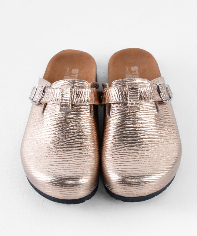 Metallic Platform Clogs - Rose Gold