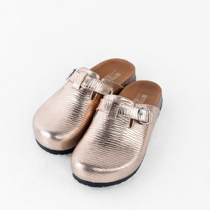 Metallic Platform Clogs - Rose Gold