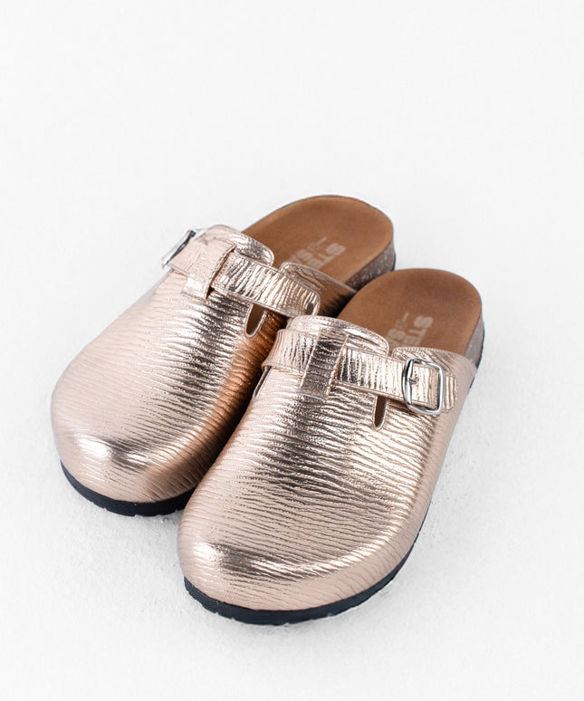 Metallic Platform Clogs - Rose Gold