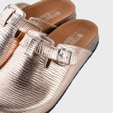 Metallic Platform Clogs - Rose Gold