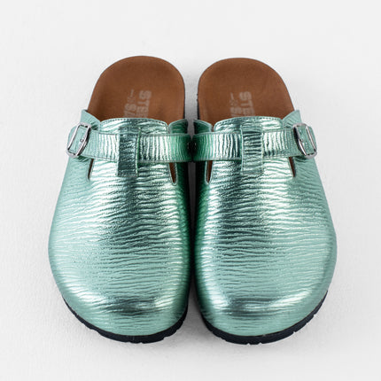 Metallic Platform Clogs - Green