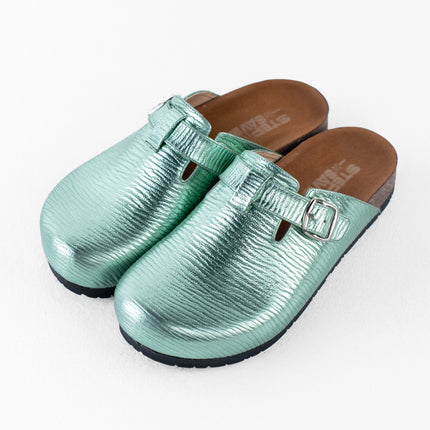 Metallic Platform Clogs - Green