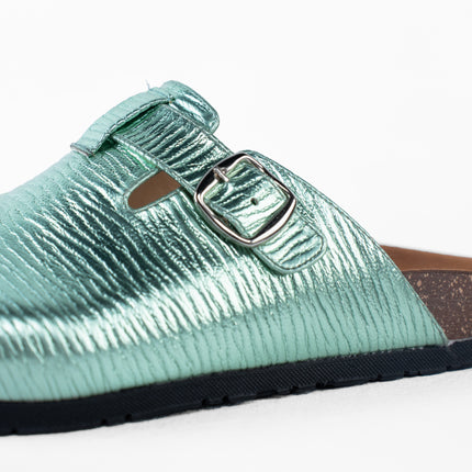 Metallic Platform Clogs - Green