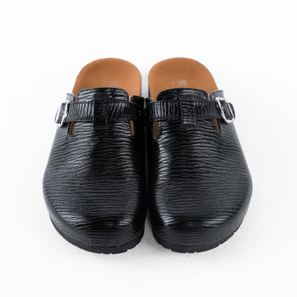 Metallic Platform Clogs - Black