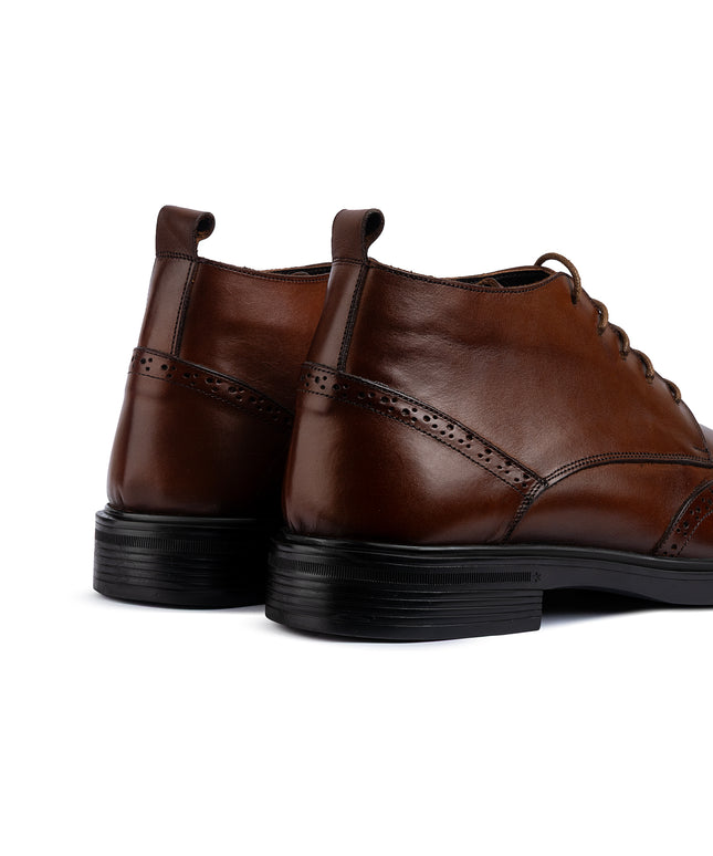 Lace-Up Dress Boot - Brown