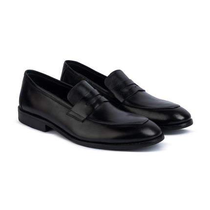 Plain Leather Monk Strap - Black