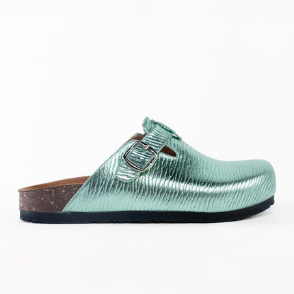 Metallic Platform Clogs - Green