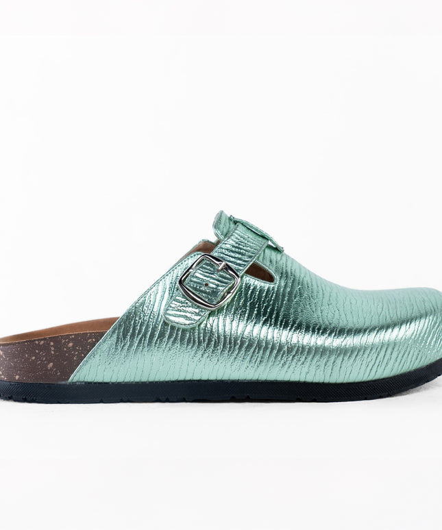 Metallic Platform Clogs - Green
