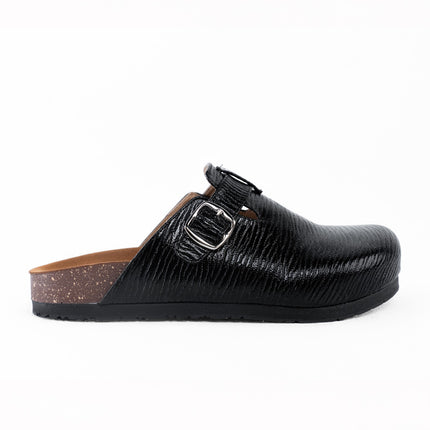 Metallic Platform Clogs - Black