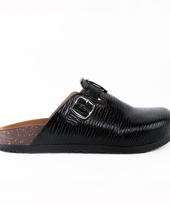 Metallic Platform Clogs - Black