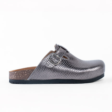 Metallic Platform Clogs - Gray